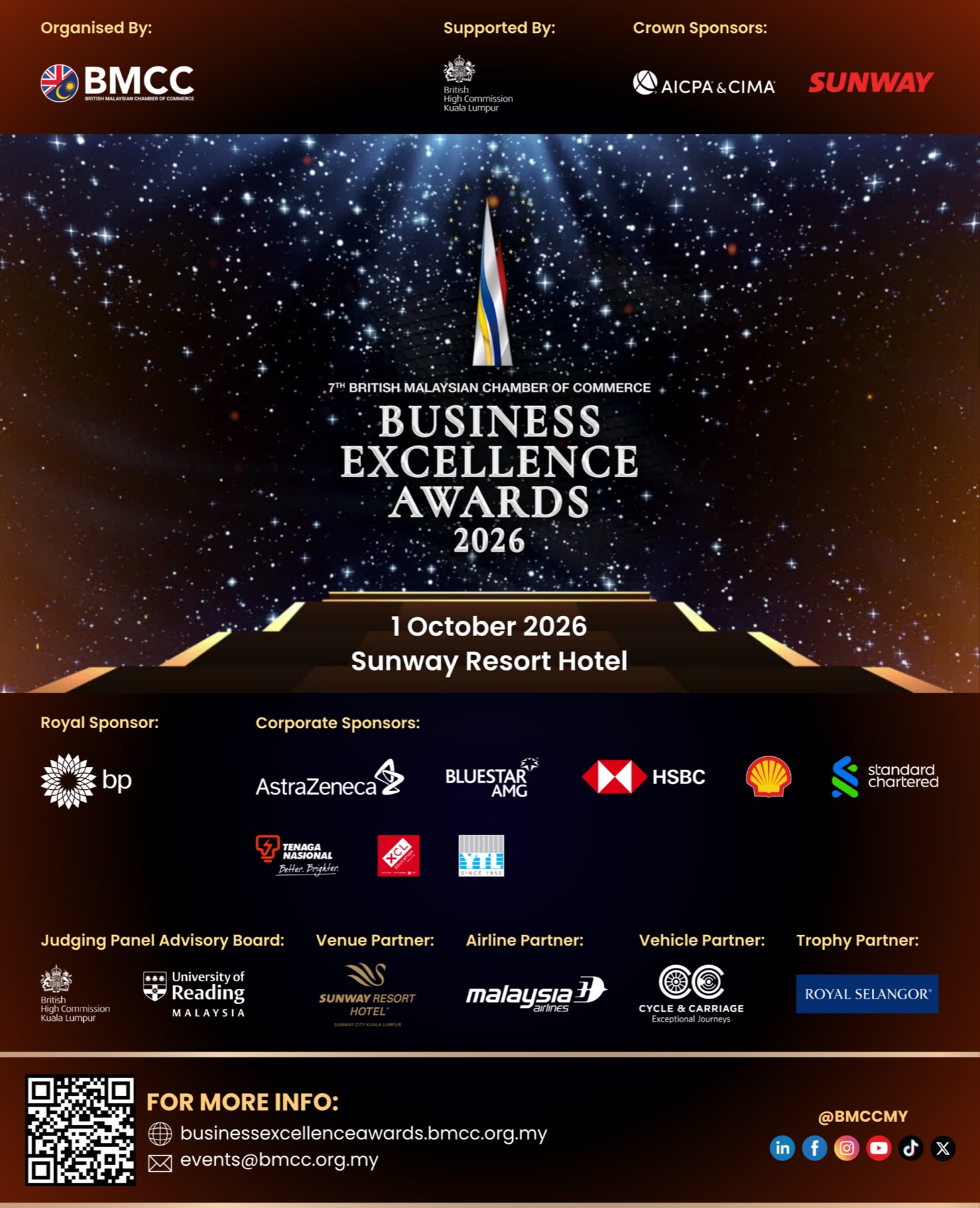 Artwork for the BMCC 7th Business Excellence Awards Gala Dinner