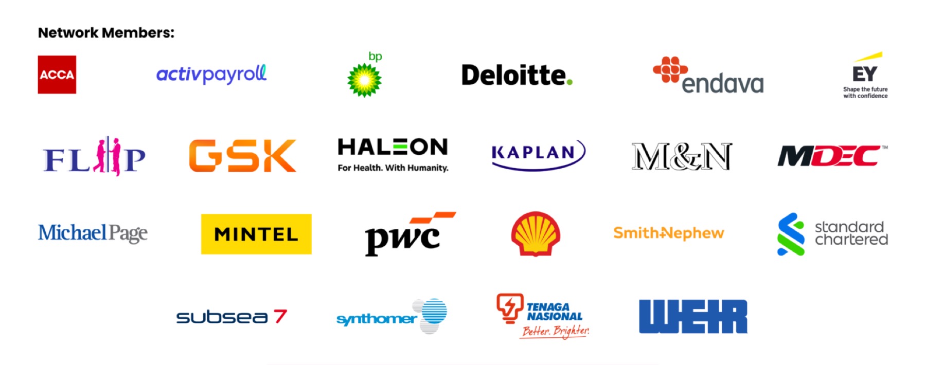 Marks printed on the BMCC Talent Network page